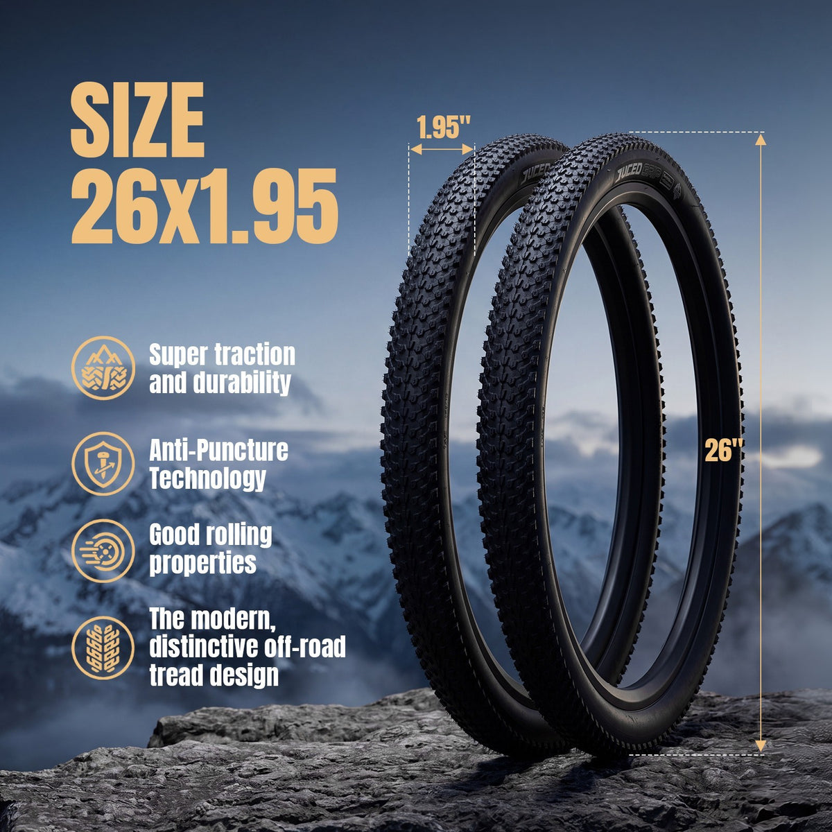 2PCS Folding Bike Tires & Inner Tubes with Tire Levers - Off-Road Bicycle Accessories