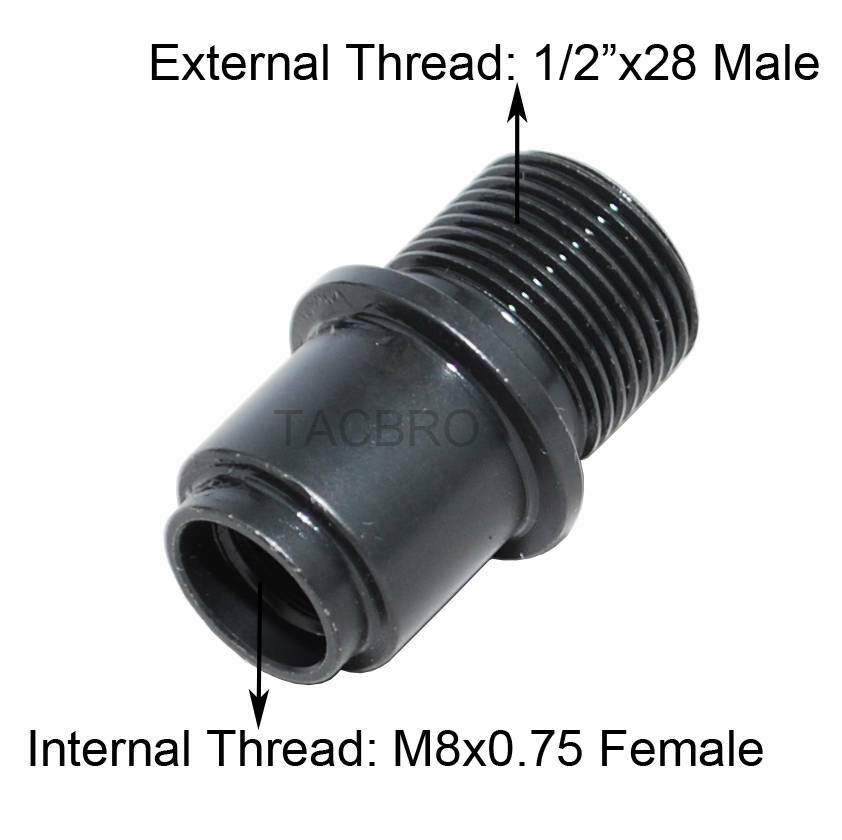 M8x.75 to 1/2x28 Thread Converter for S&W22/Walther P22 - Steel Set
