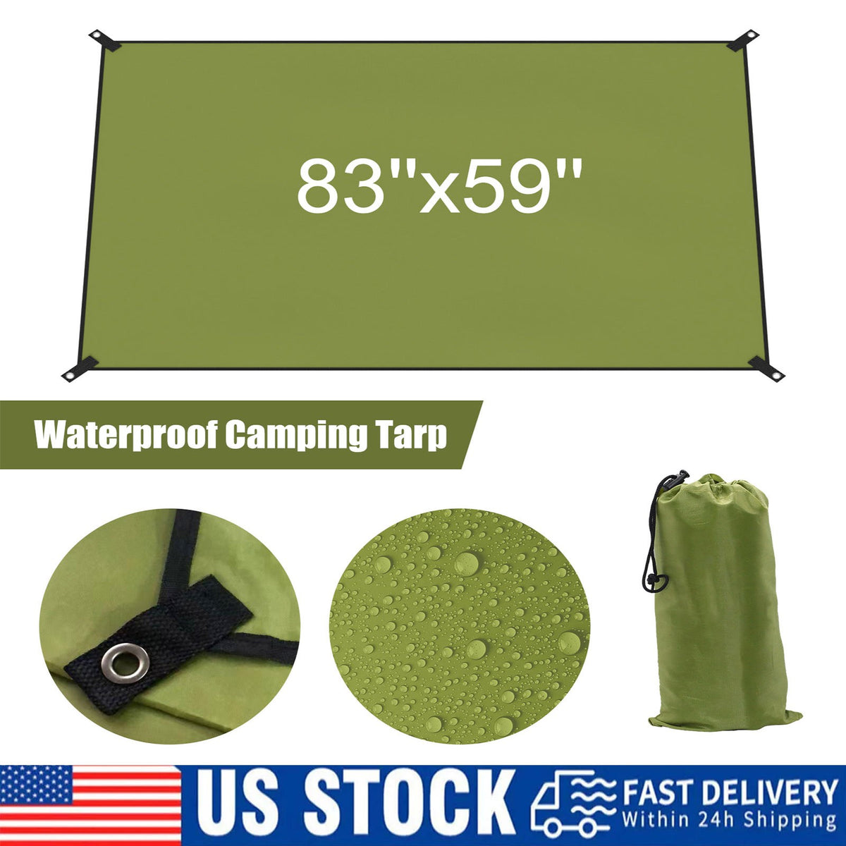 Waterproof Camping Tarp Shelter for Outdoor Backpacking and Rain Protection