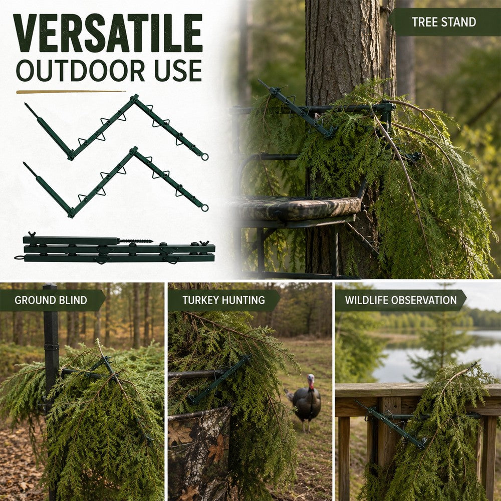 Camouflage Branch Stand Set for Hunting Tree Concealment - Weatherproof Metal