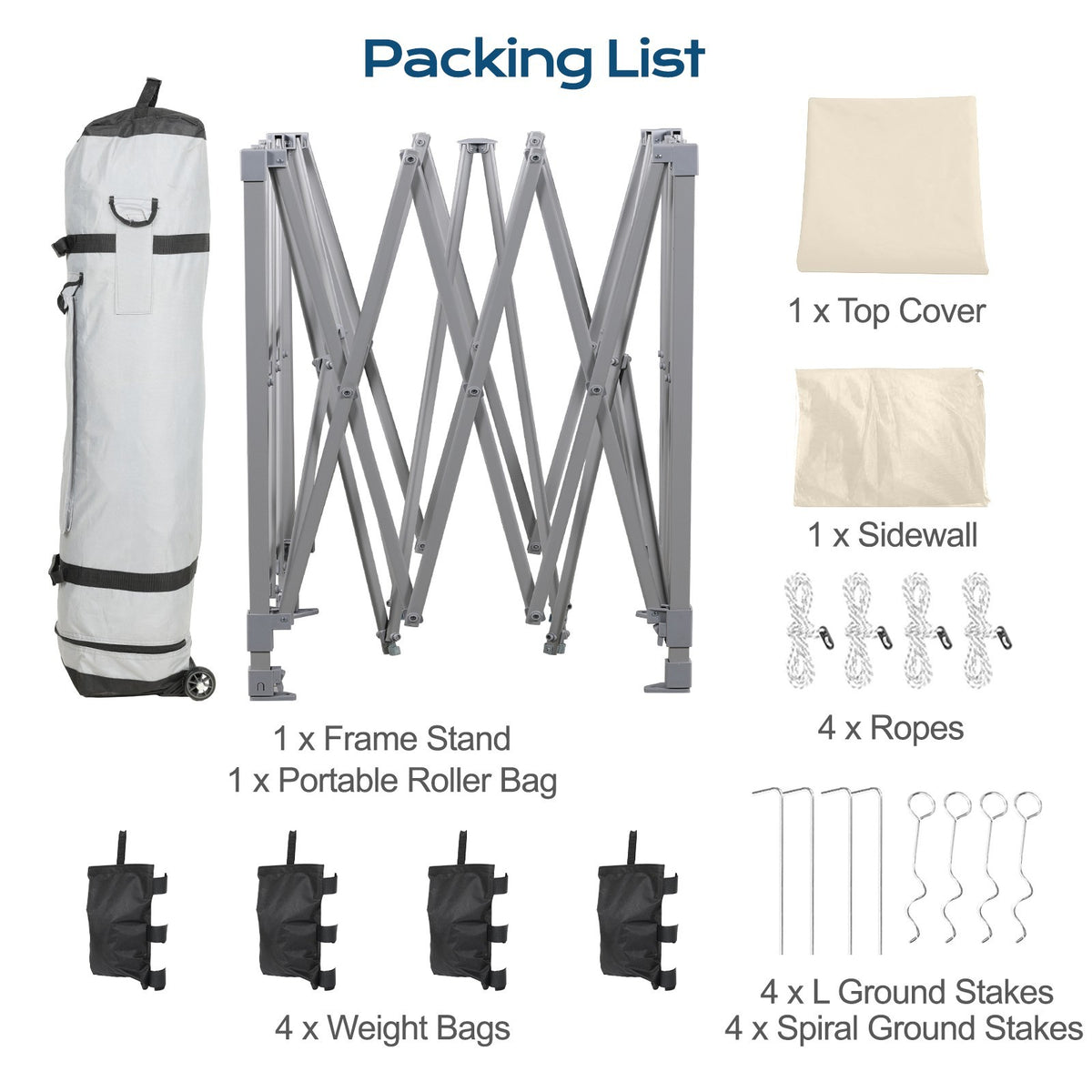 Portable Pop Up Canopy Tent with Sidewalls - 10x10 or 12x12 ft Shade Shelter with Stakes & Bag