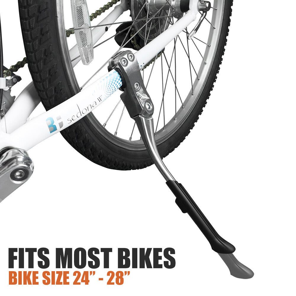 Adjustable Bicycle Rear Kickstand Alloy Bike Stand for 24-28 Inch Mountain Road Bikes
