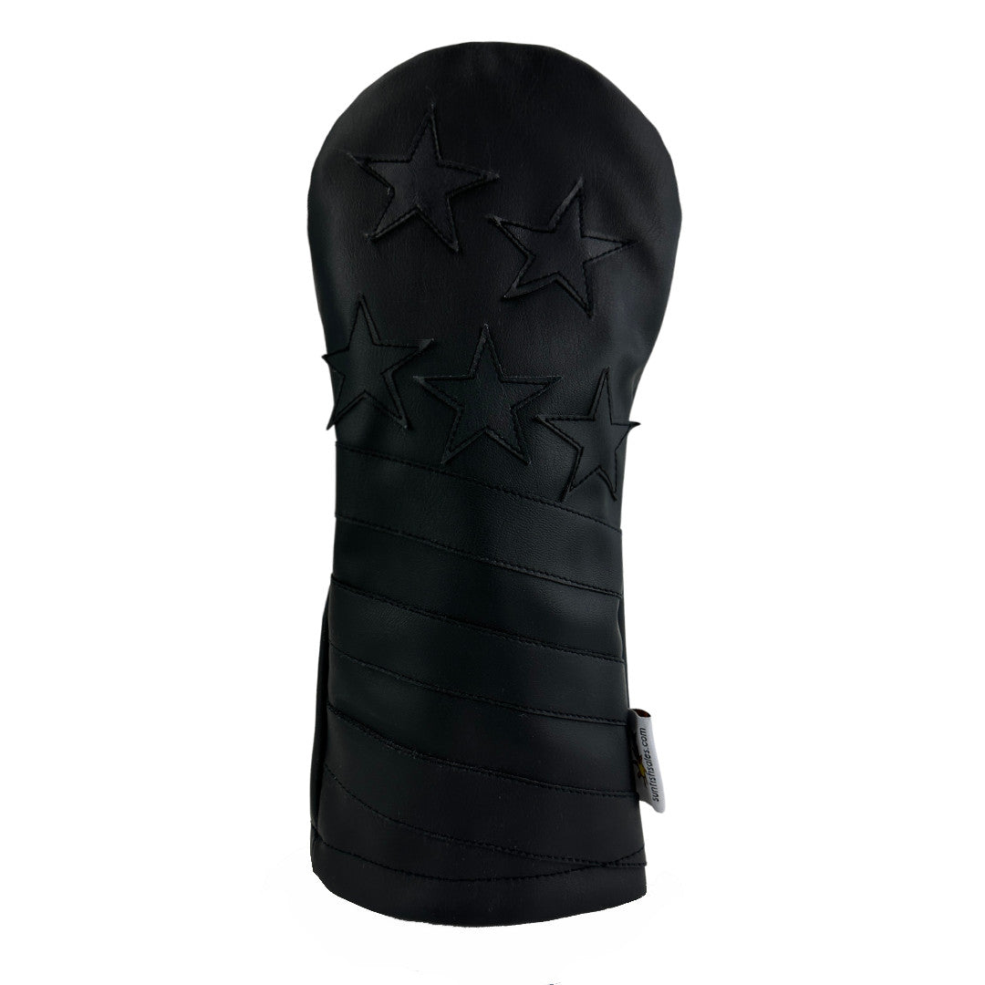 Sunfish Black Murdered Out Sunfish Leather Golf Headcover Set - Driver, Fairway & Hybrid