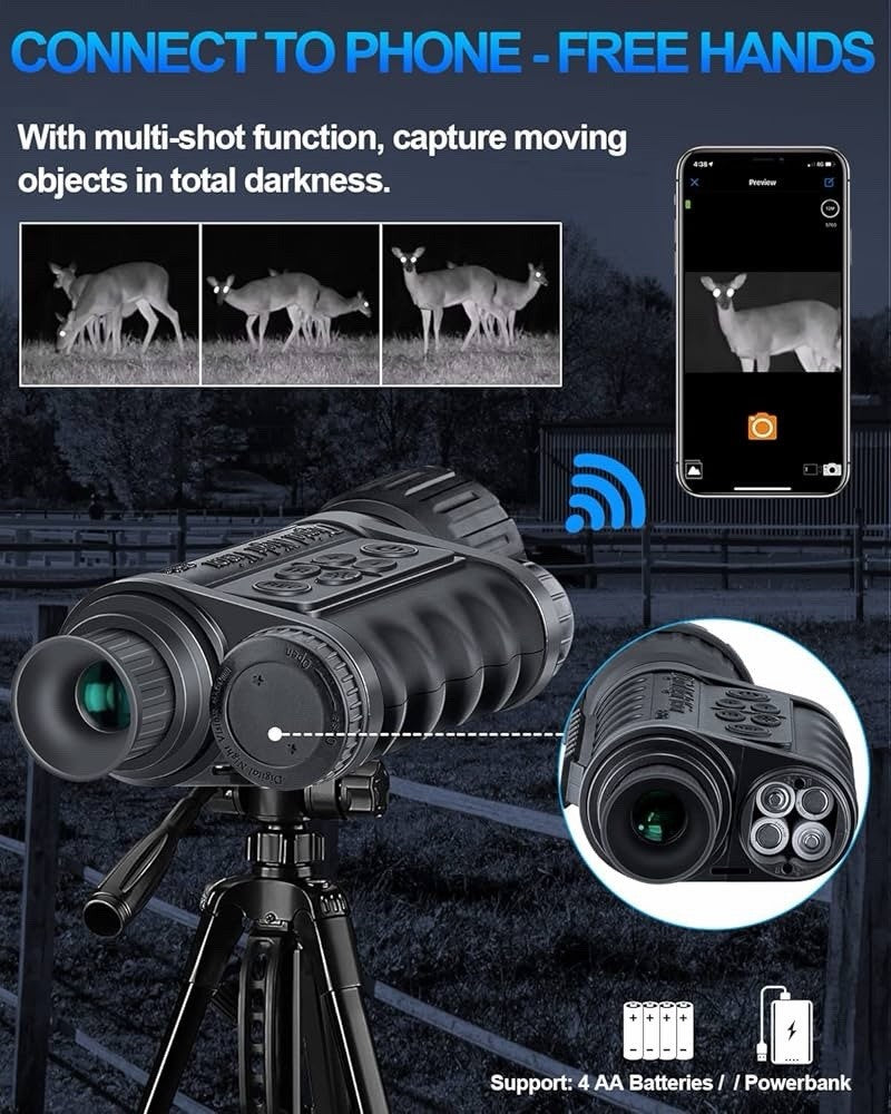 Digital Night Vision Monocular IR Scope 1080P HD for Hunting Camping