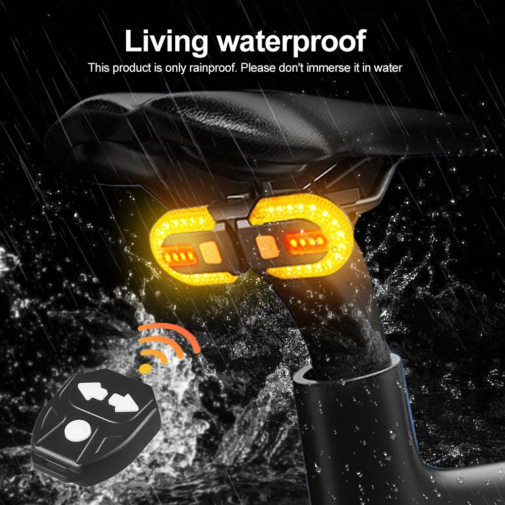 Bike Turn Signal Lights 2-Pack USB Rechargeable Front Rear with Remote