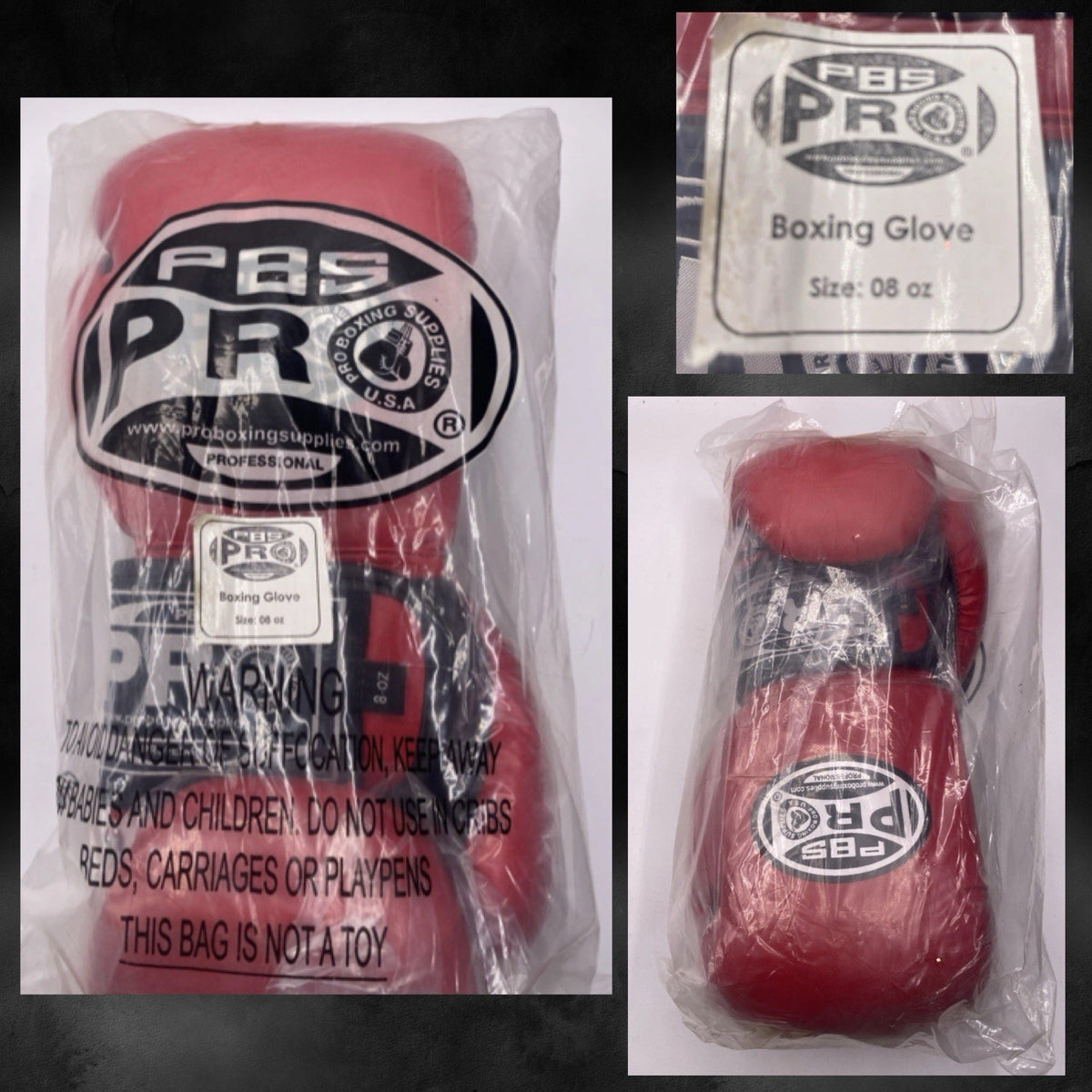 8 oz Boxing Gloves for Training Sparring Black Red - Pro Boxing Supplies ATL125