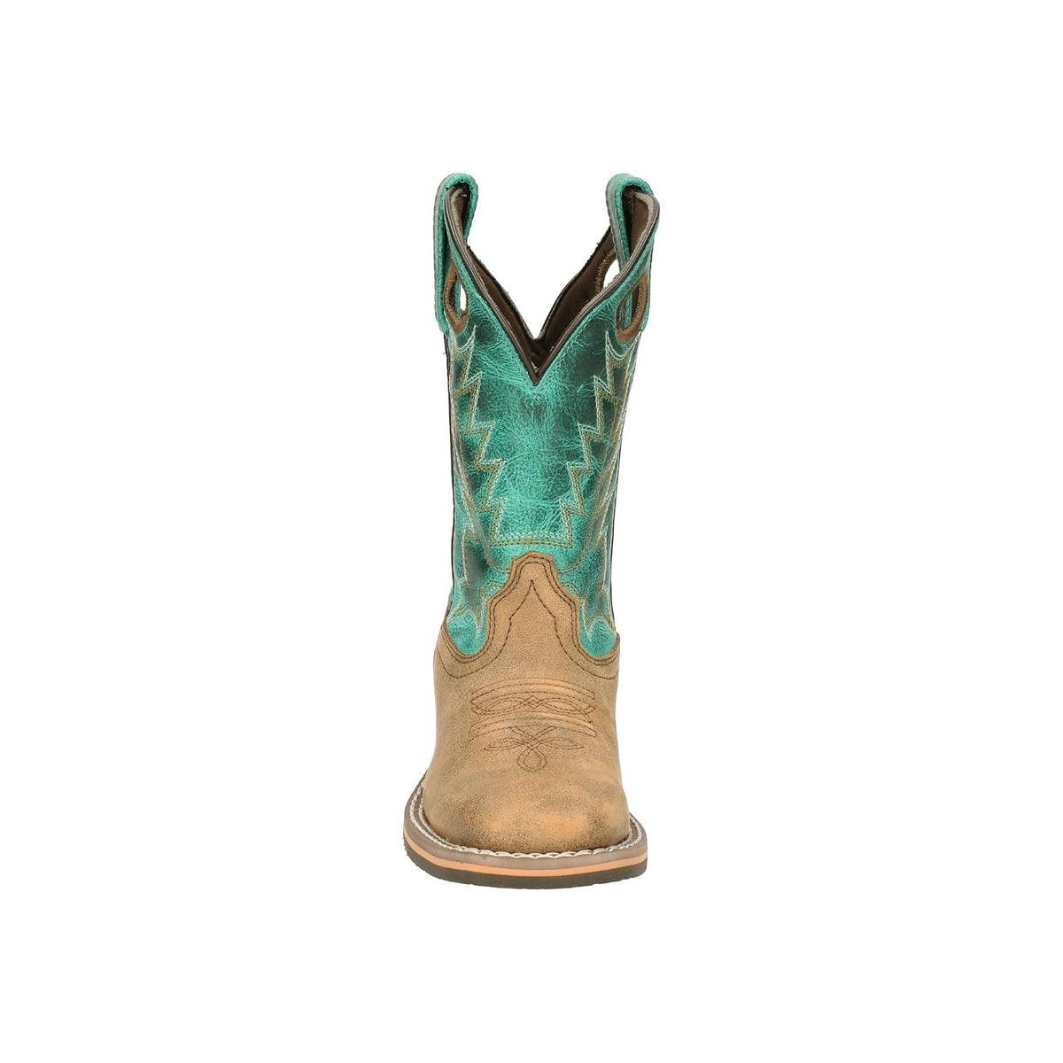 Kids Western Leather Boots with Square Toe and Block Heel