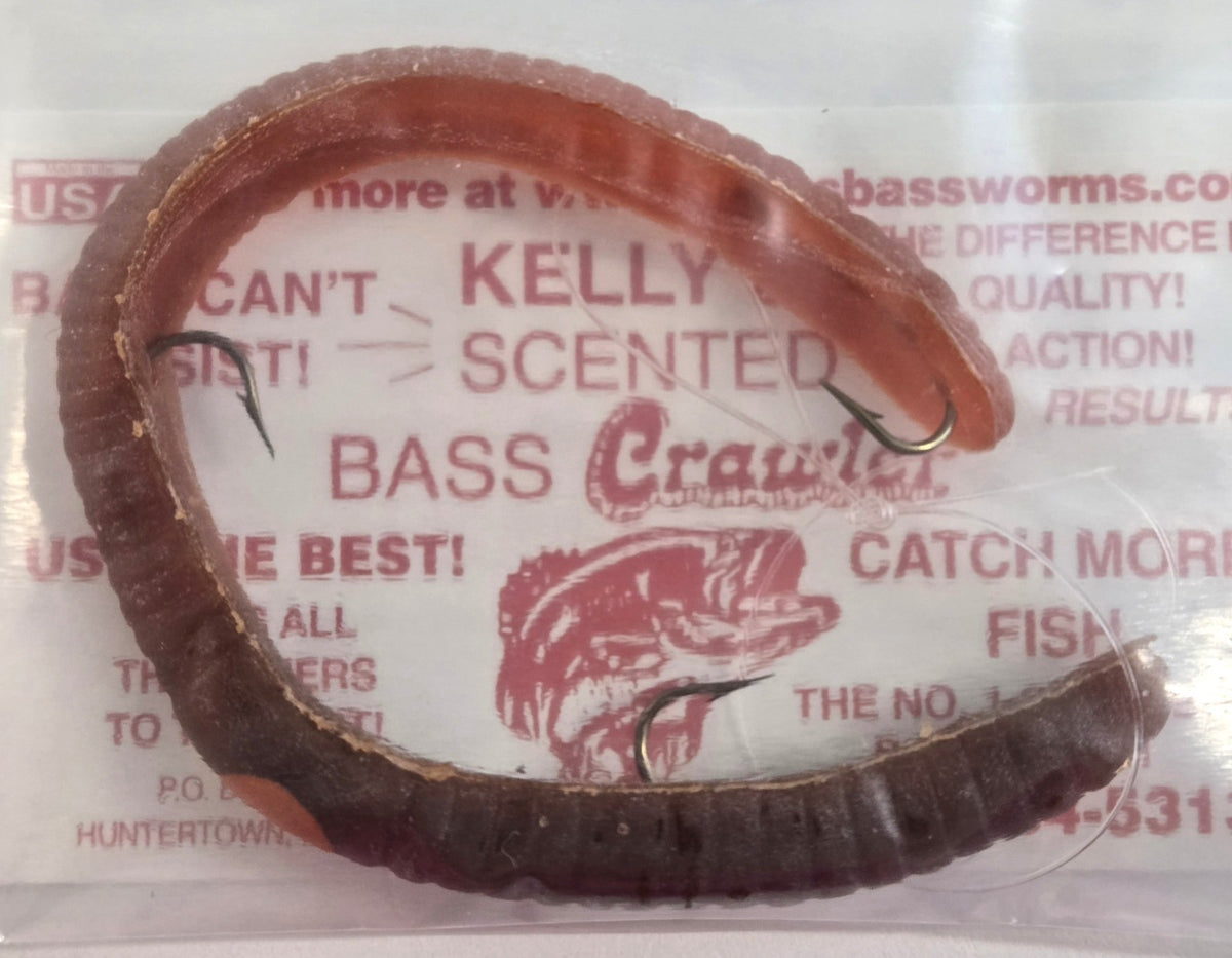 Pre-Rigged Bass Fishing Worms 12 Pack - Anise Scented Soft Plastic Lures