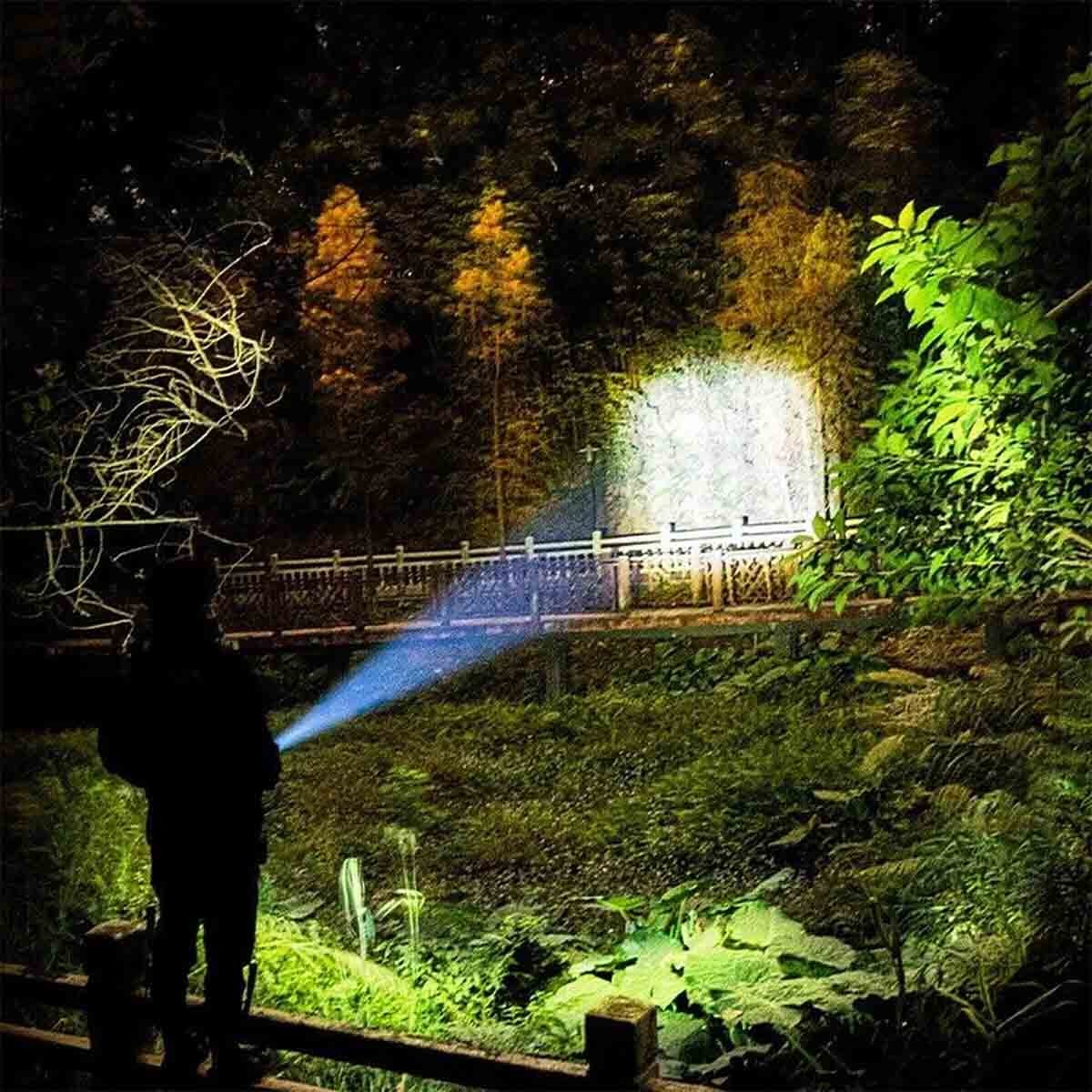 Rechargeable LED Flashlight Torch - Super Bright Tactical Handheld Lamp (2 Pack)