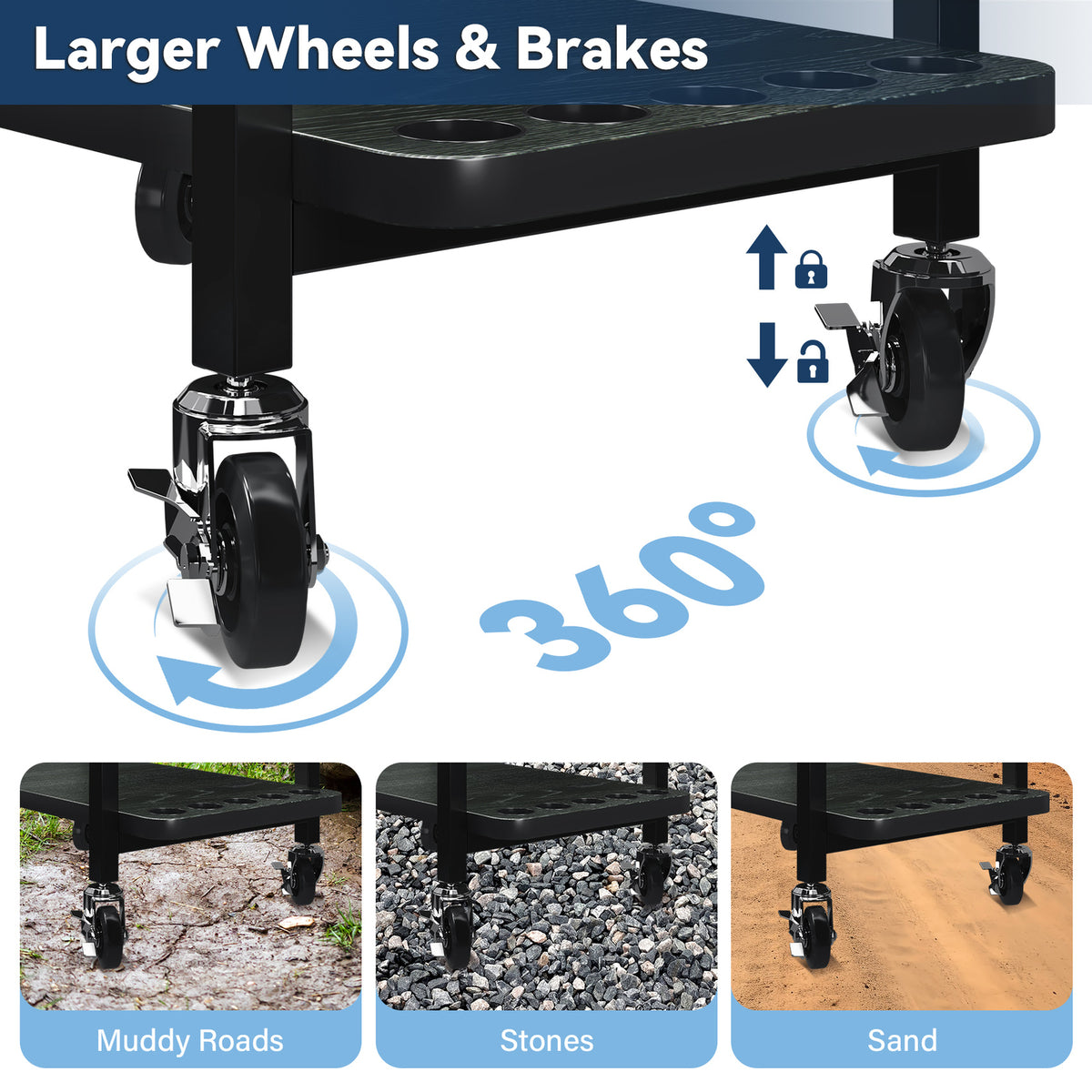 10 Rod Fishing Rod Holder Rack with Tackle Storage and Mobility