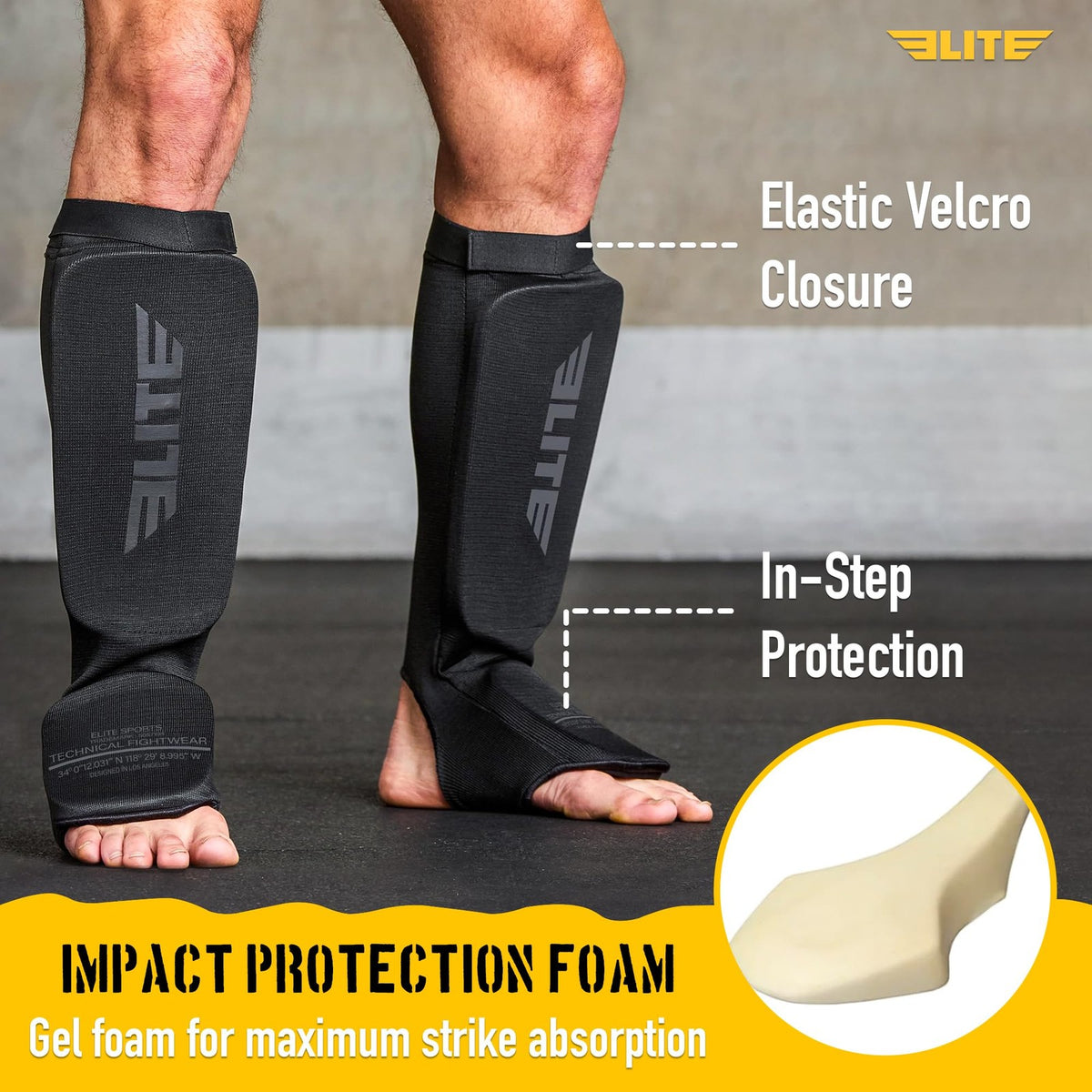 MMA Kickboxing Shin Guards with Instep Protection for Sparring & Training