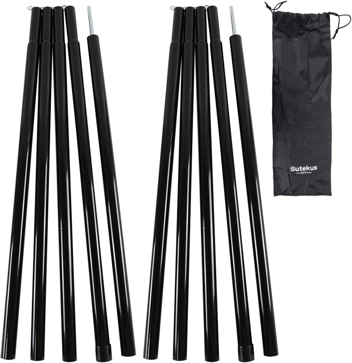 Adjustable Alloy Steel Tent Poles Set - Lightweight Camping Support 2 Pack