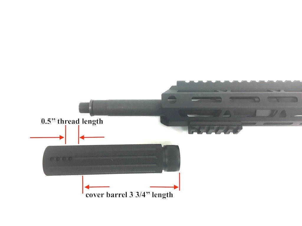 7.62mm .308 Slip-On Barrel Cover Aluminum Fits 5/8x24 Thread