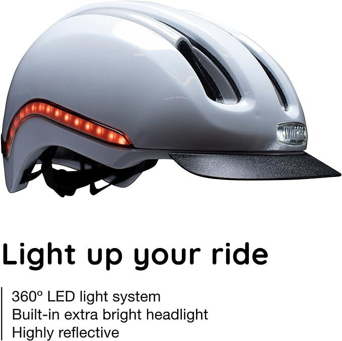 Bike Helmet with LED Lights MIPS Protection Large/X-Large White