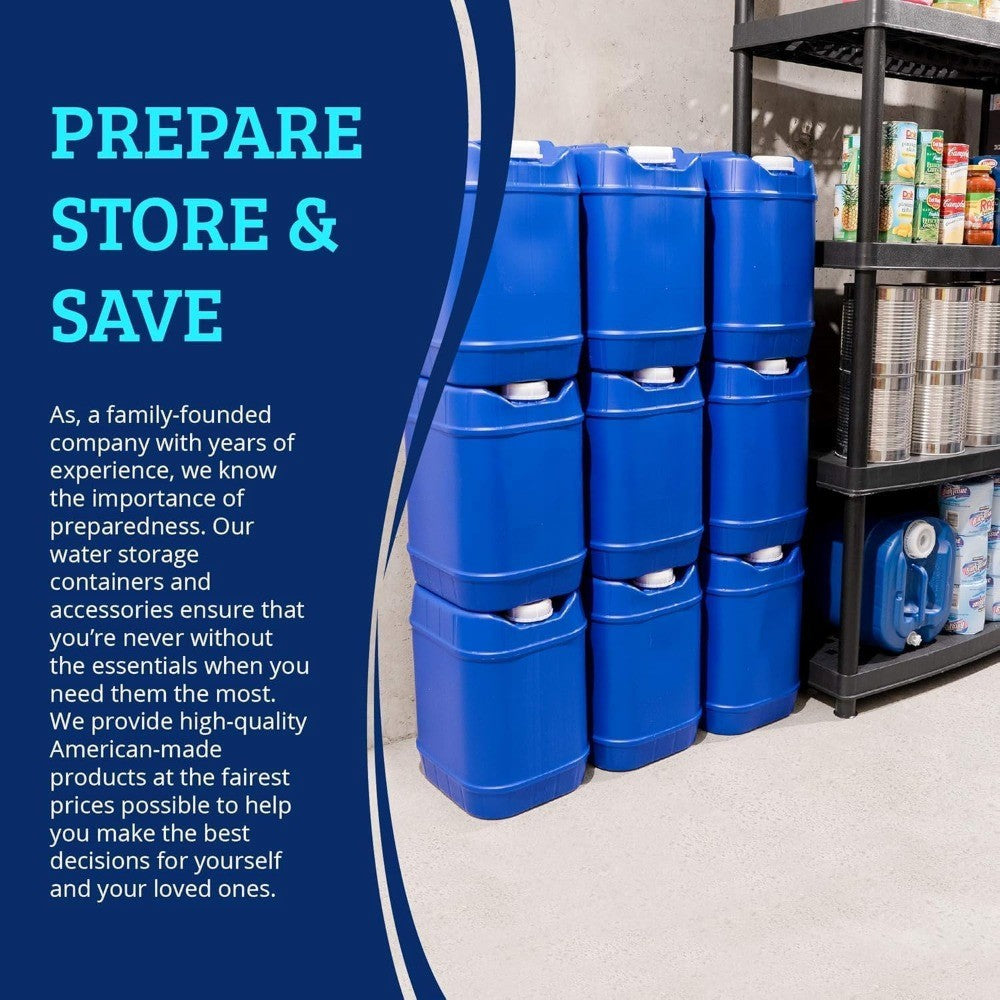 20-Gallon Stackable Water Storage Container Kit for Emergency and Camping