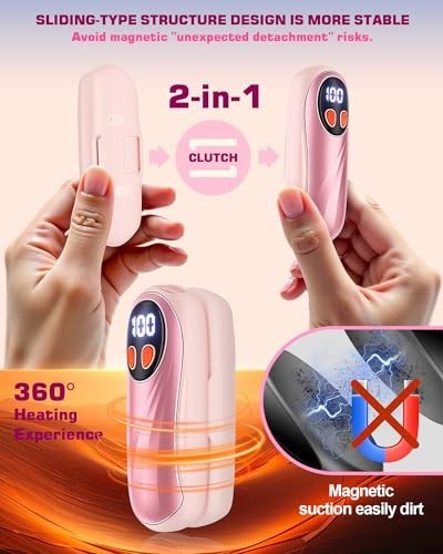 Rechargeable Hand Warmers 6000mAh - 5 Level Portable Pocket Heater Set