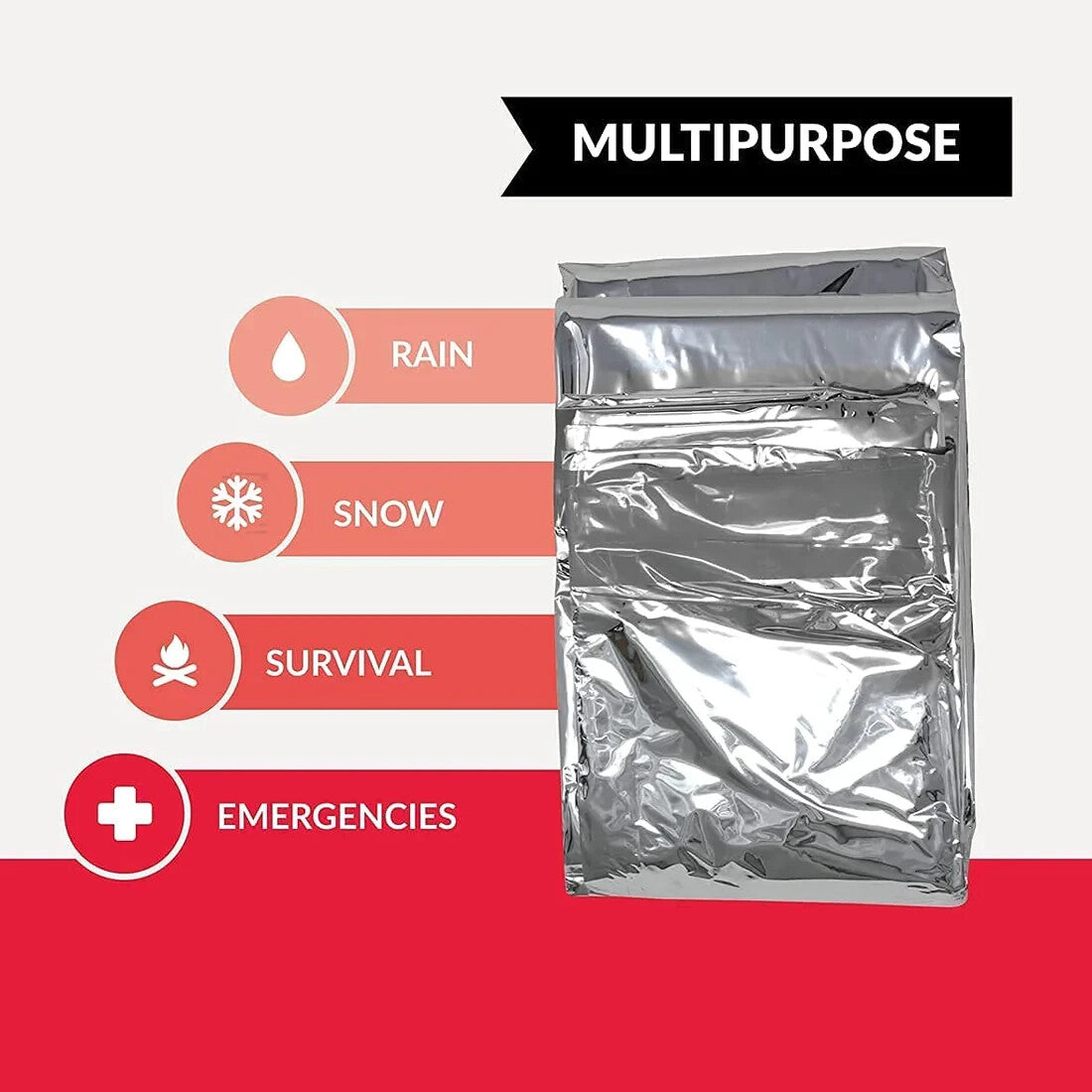 Emergency Mylar Thermal Blanket 54x84 Inches 20 Pack - Lightweight & Reflective