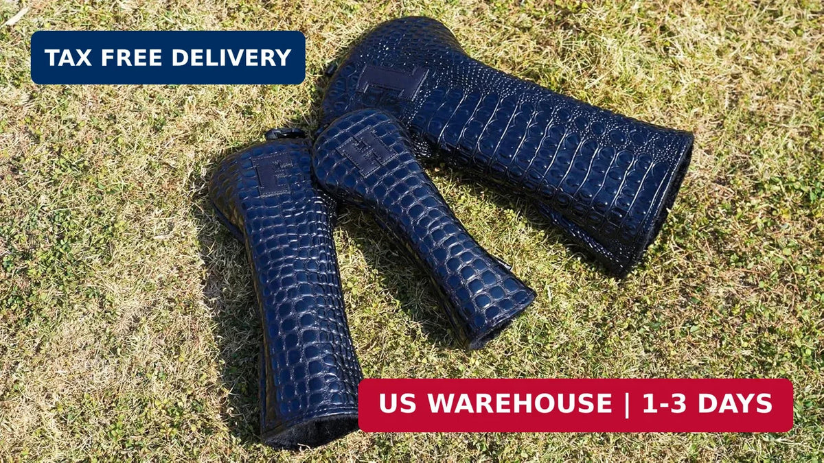 Crocodile Pattern Golf Club Headcovers Protector Set - Black
