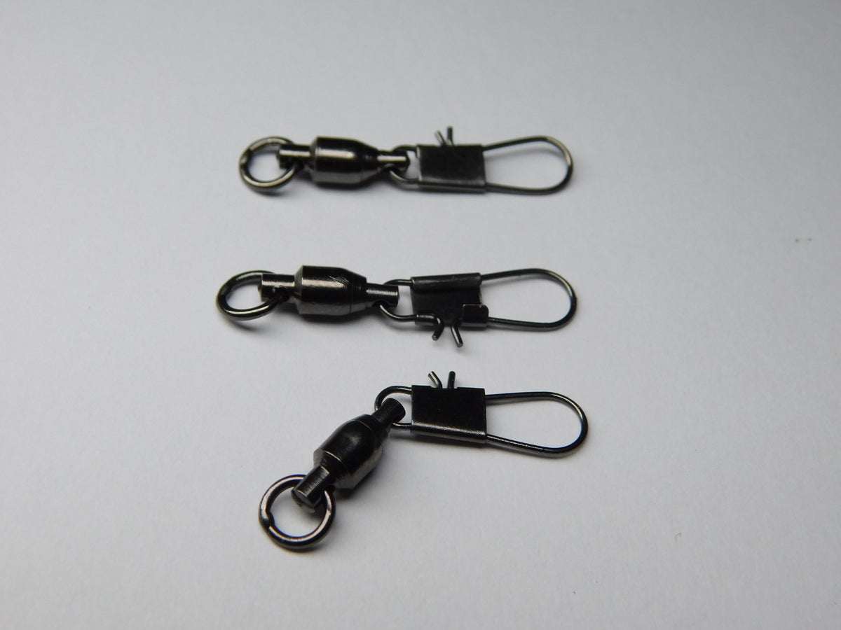 Ball Bearing Swivels Bulk Pack for Fishing - Black Nickel, Sizes 1-4