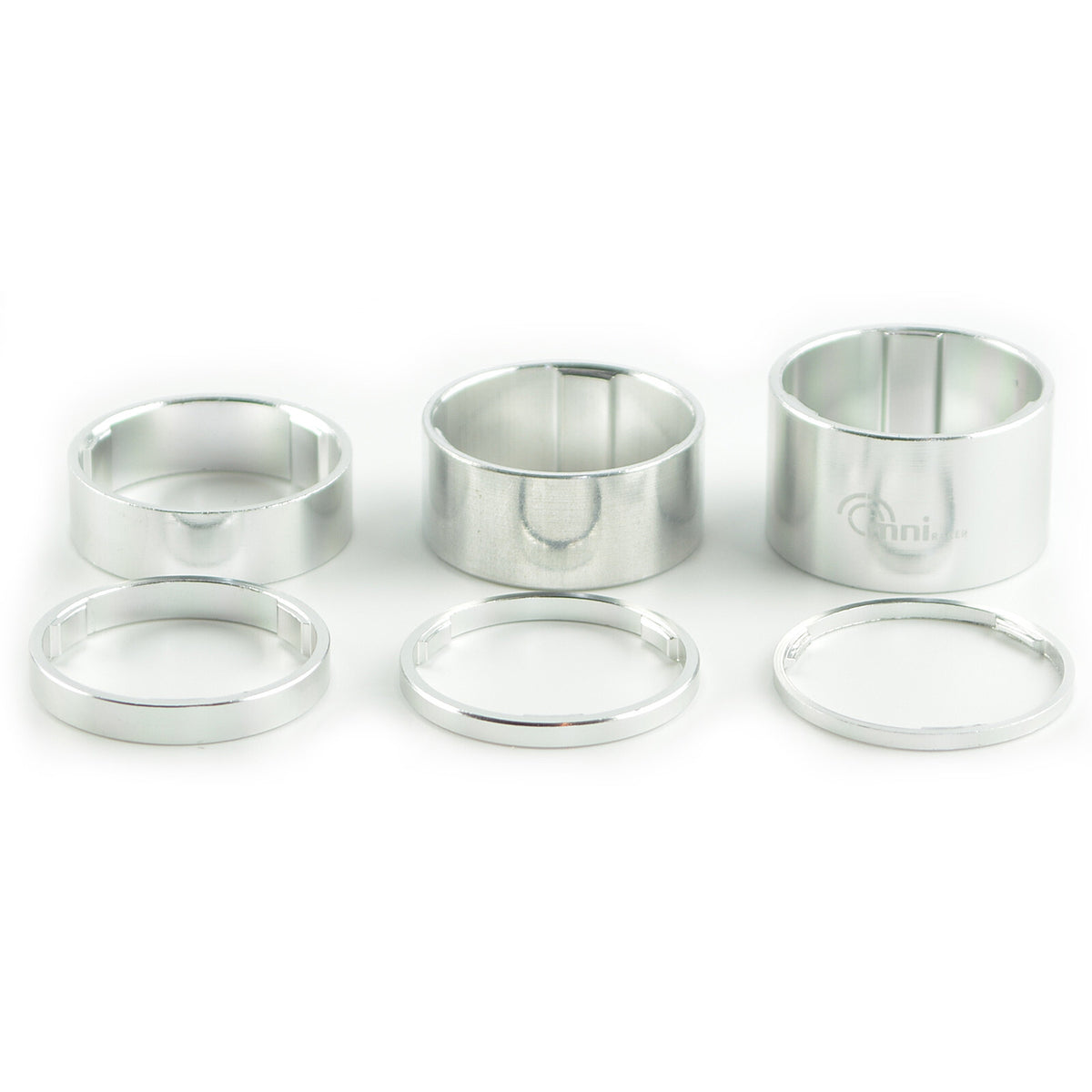 Lightweight Bicycle Headset Spacers Set - 1 1/8 Inch Alloy, Silver, 2/3/5/10/15/20mm