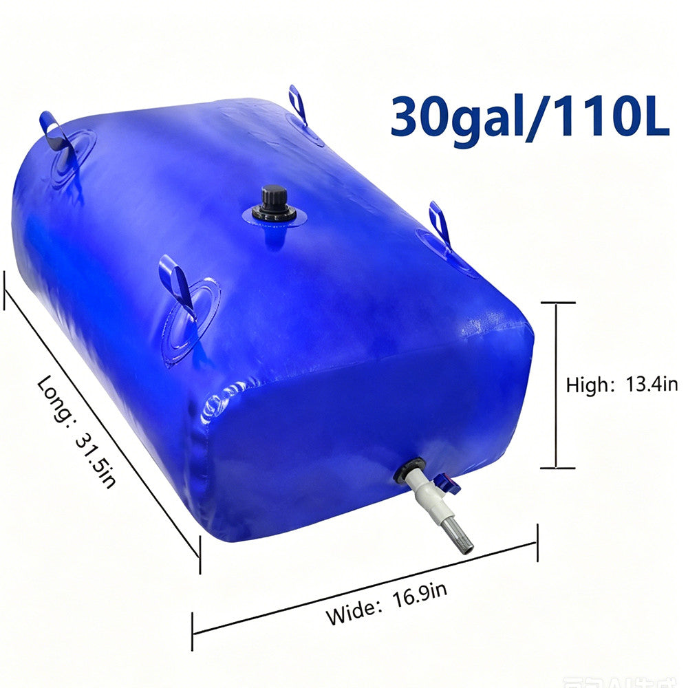 30Gal Collapsible Water Storage Bladder Portable Water Tank for Camping Garden Emergency