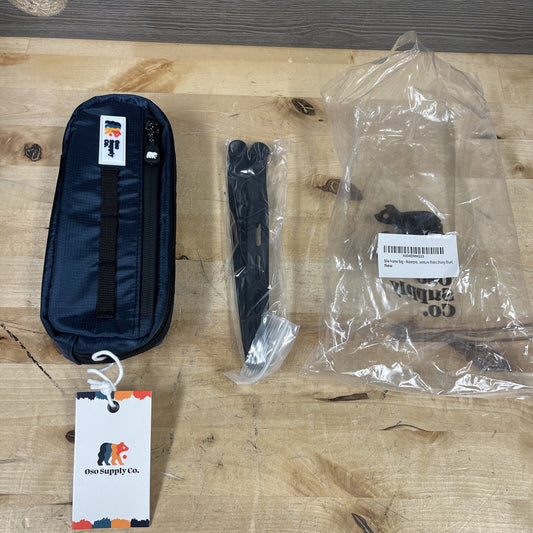 Waterproof Waxed Canvas Bike Frame Bag with Dual Storage Navy Blue