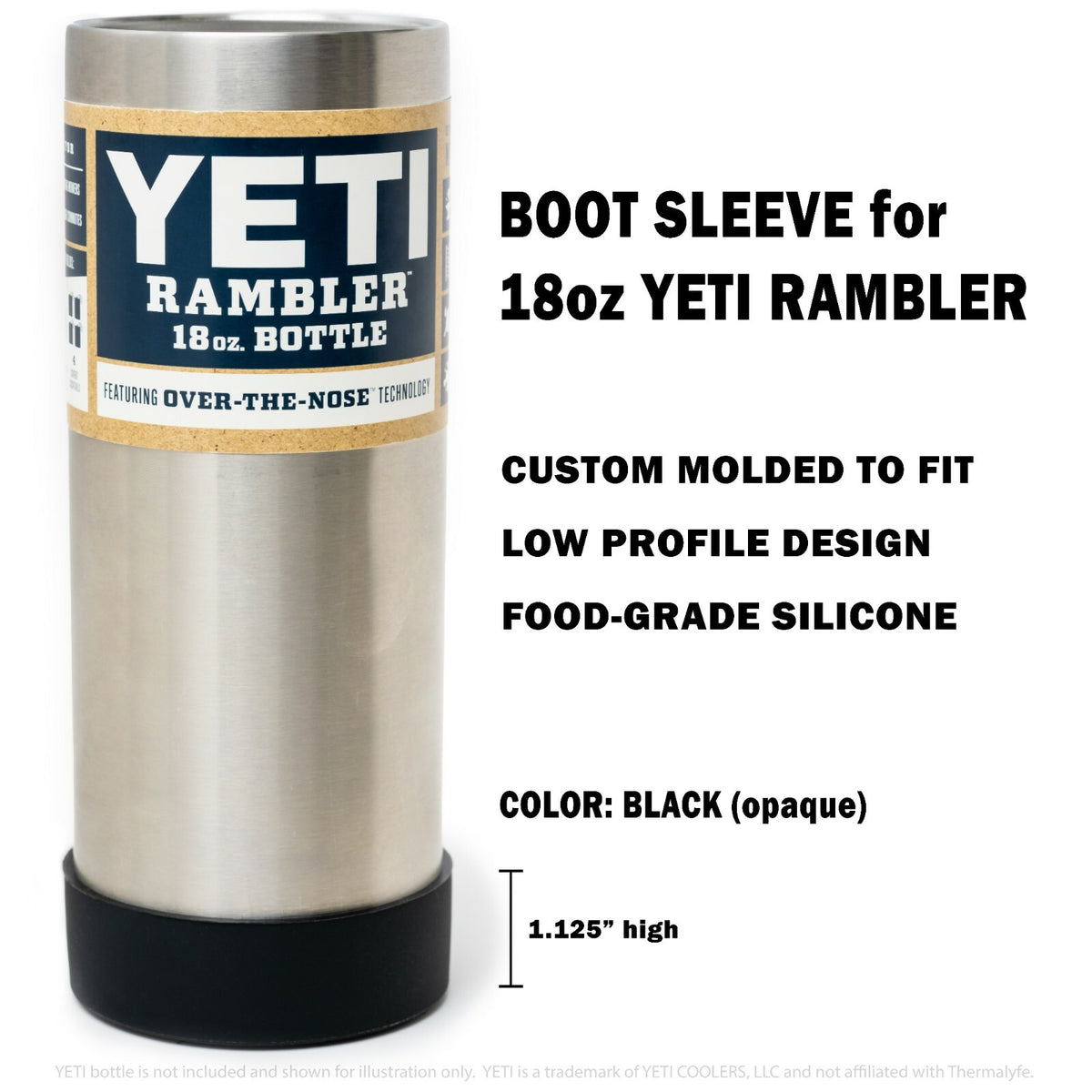 Silicone Bottle Sleeve Protector for Yeti Rambler 18oz & 12oz Bottles - Black Frost Smoke