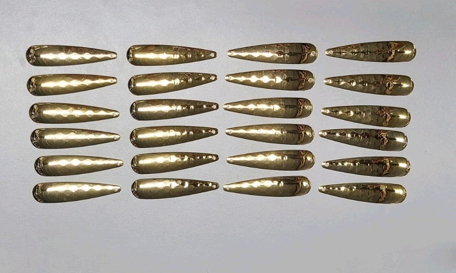 24-Piece Trolling Spoons 3.5 Inch Gold Hammered Fishing Lures for Freshwater Fish