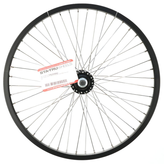 20-Inch BMX Front Wheel with Aluminum Rim 48 Spokes Bolt-On Black Alloy