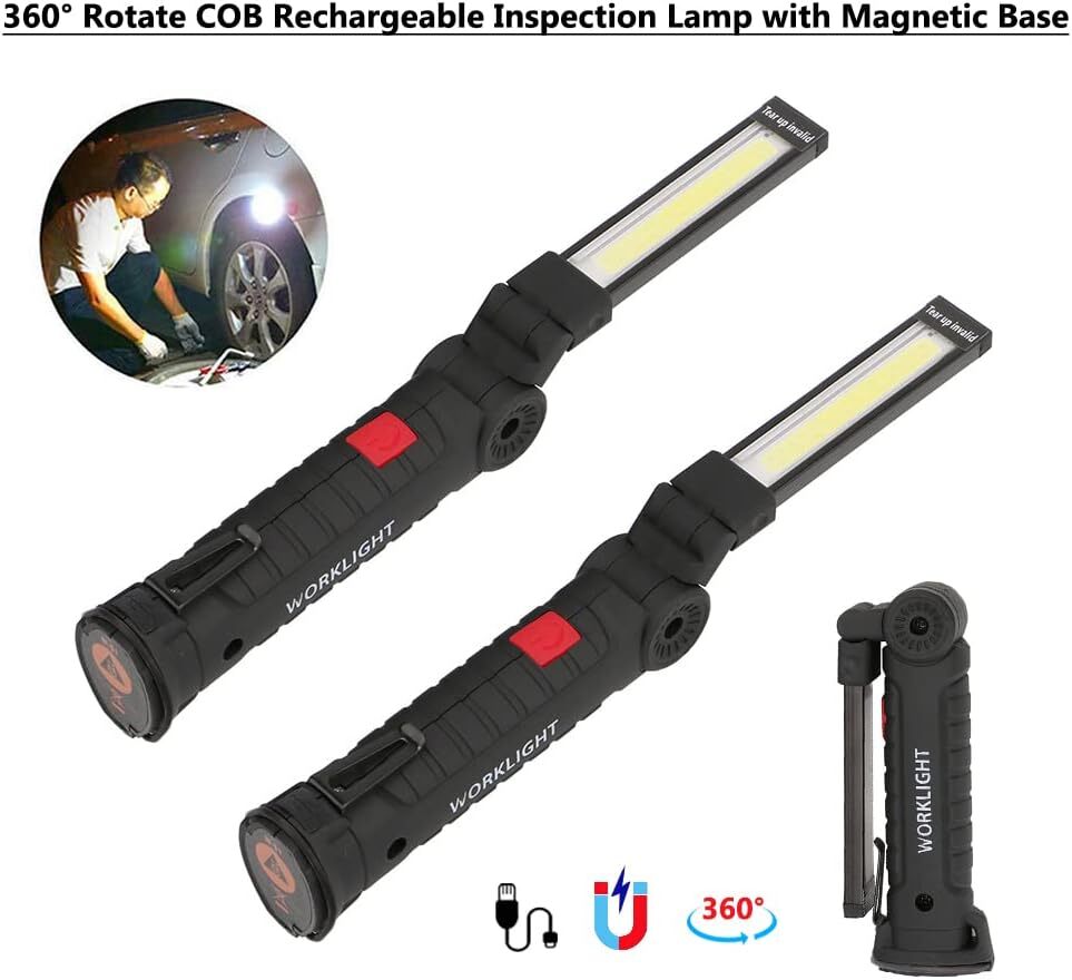 Rechargeable LED Work Light with Magnetic Base & 360° Rotation - Car & Workshop Use