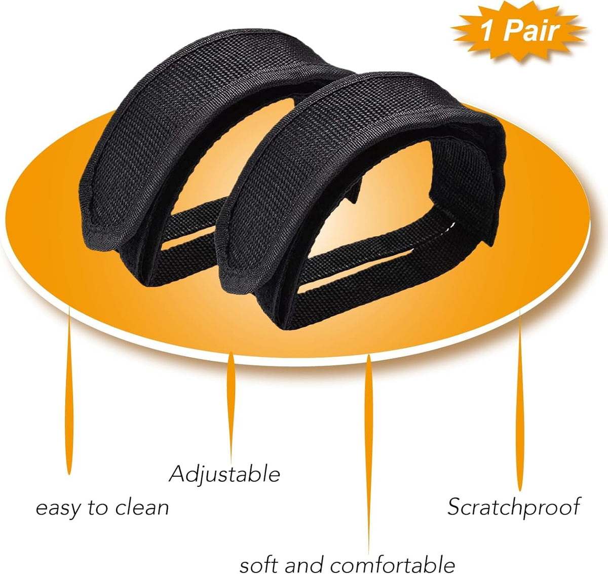 Adjustable Bicycle Pedal Straps Anti-Slip Foot Holders for Cycling & More