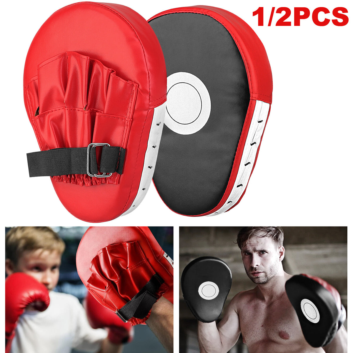 Sparring Boxing & Taekwondo Focus Pads Hand Targets - Impact-Resistant Leather