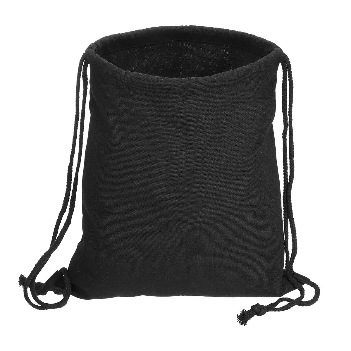 Canvas Drawstring Backpack Gym Bag for Sports Travel Black