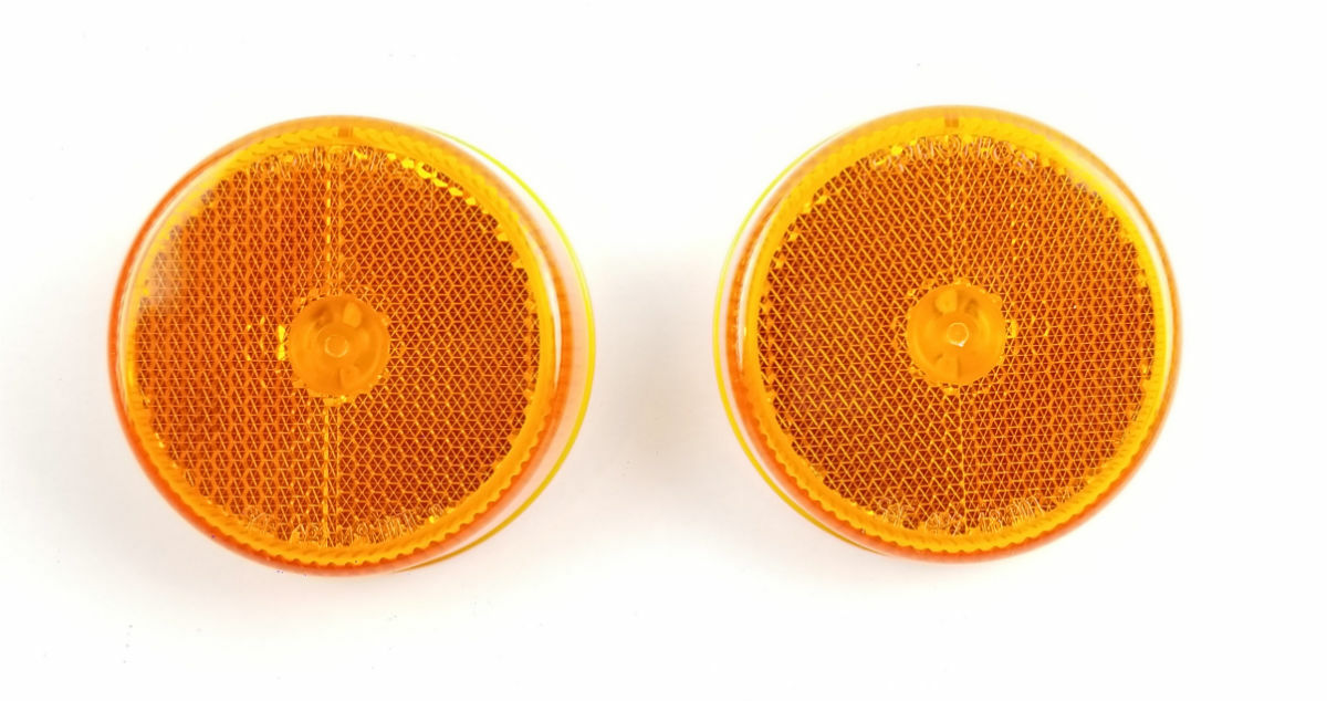 2 Pack Amber LED Round Clearance Sidemarker Lights 2.5 Inch for Vehicles