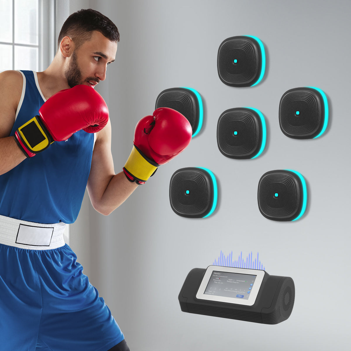 Bluetooth Boxing Punching Machine with 6 Targets and Music Training
