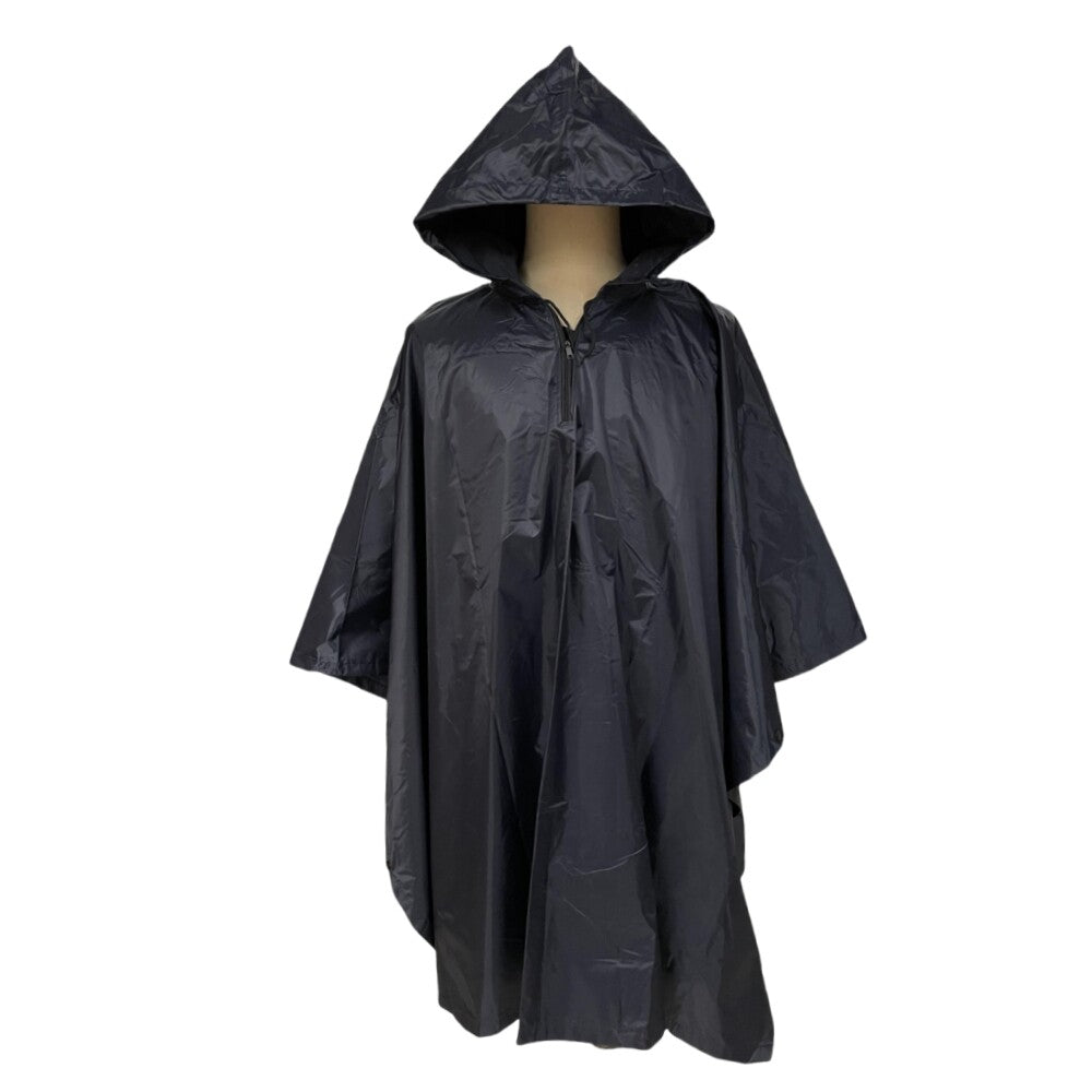Military Style Multi-Use Rip-Stop Camouflage Rain Poncho - Waterproof Emergency Shelter