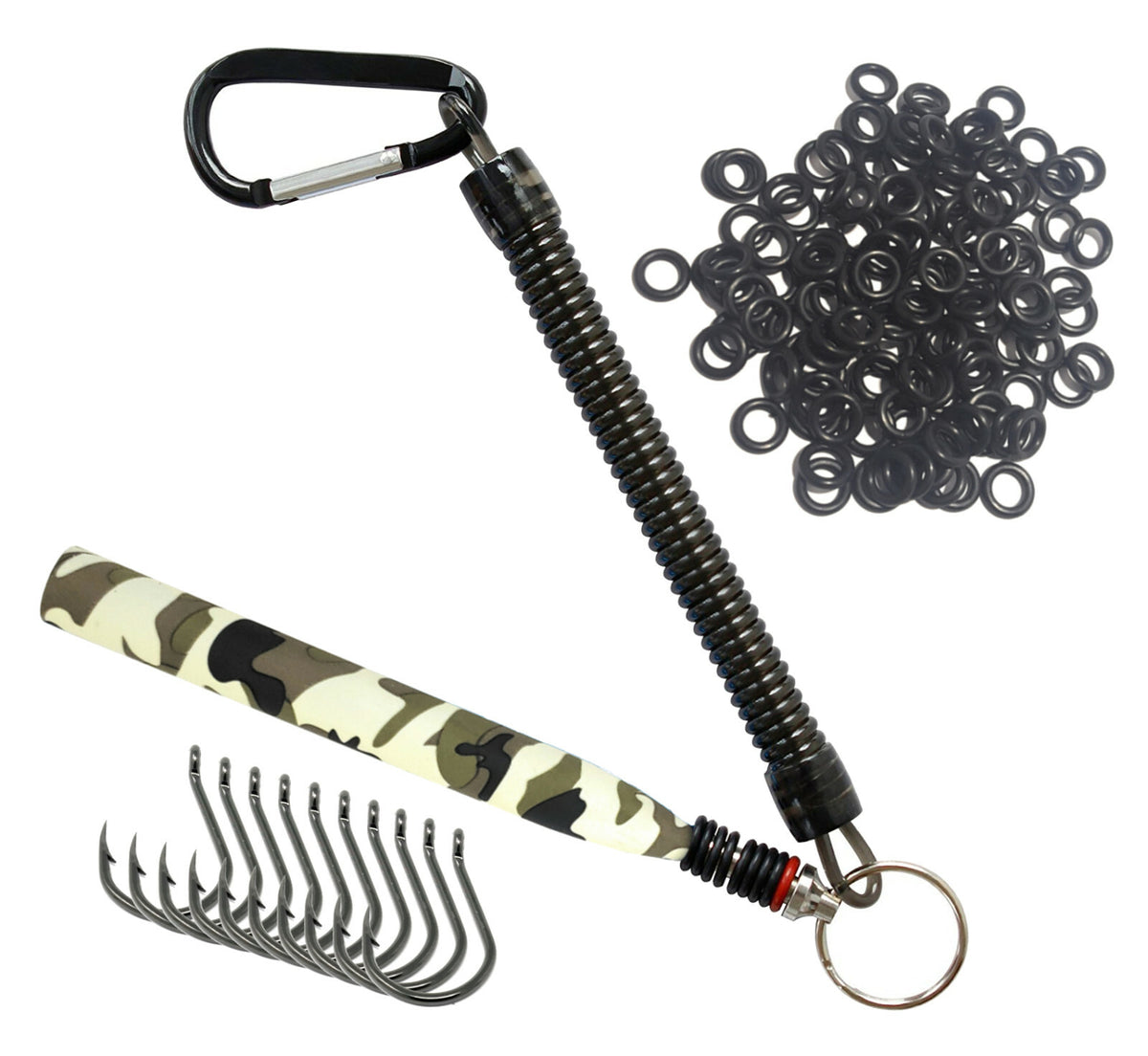 Wacky Rigging Kit with O-Rings and Tool for Bass Fishing