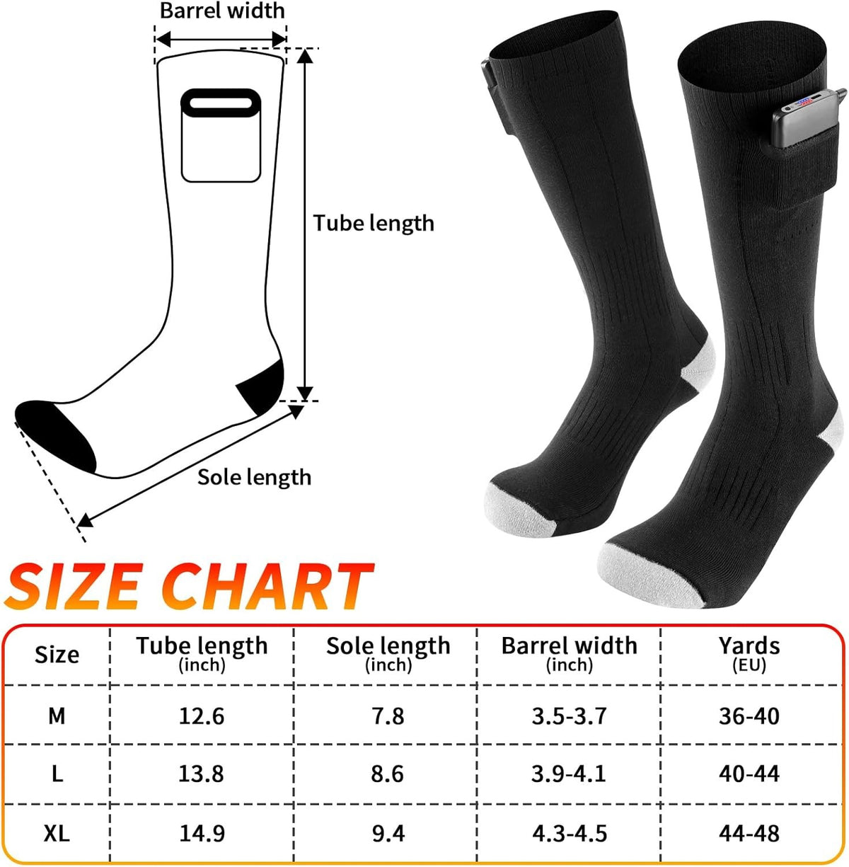 Rechargeable Heated Gloves and Socks Set - USB Winter Thermal Wear