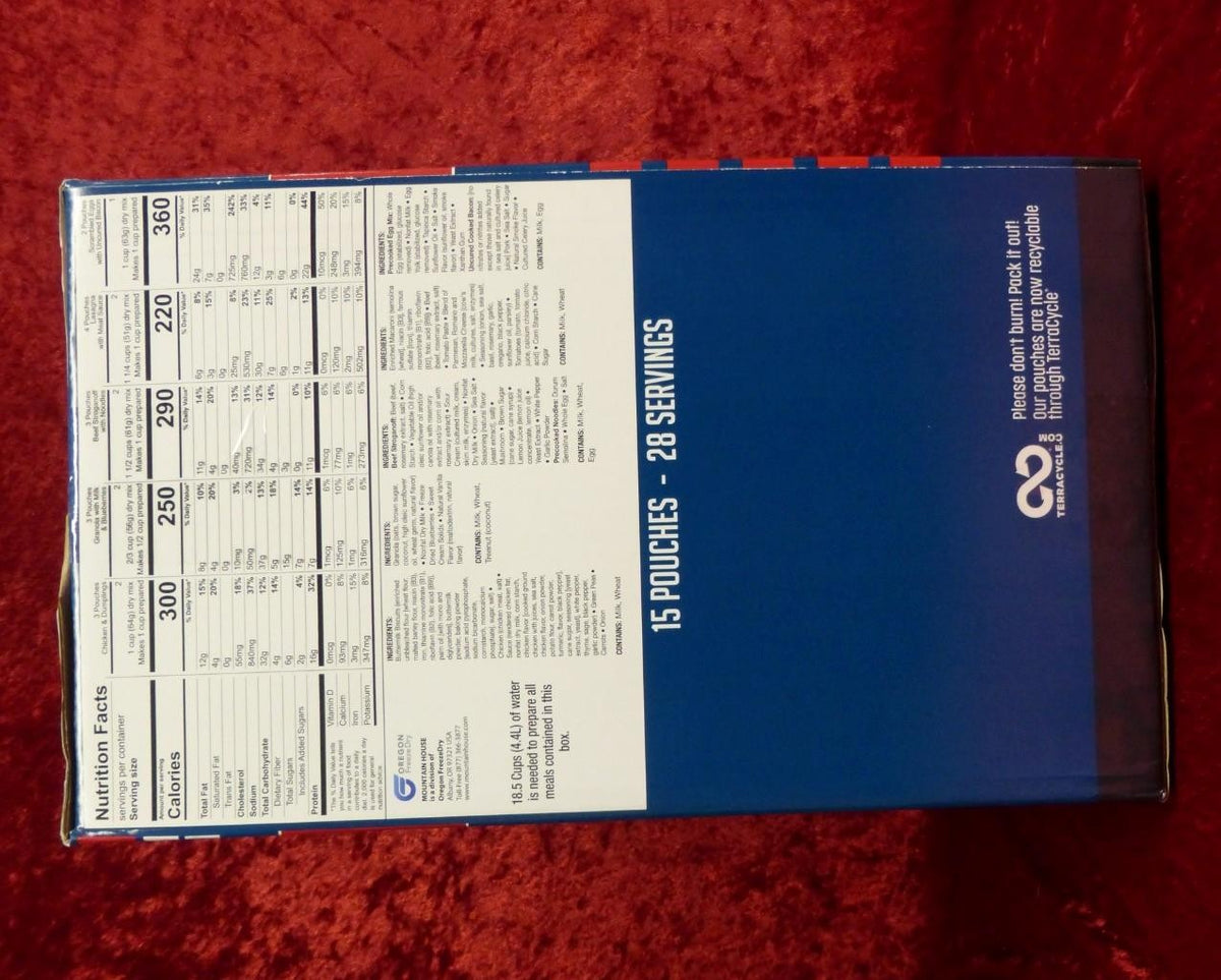 Mountain House Emergency Freeze Dried Food Supply 28 Servings Box