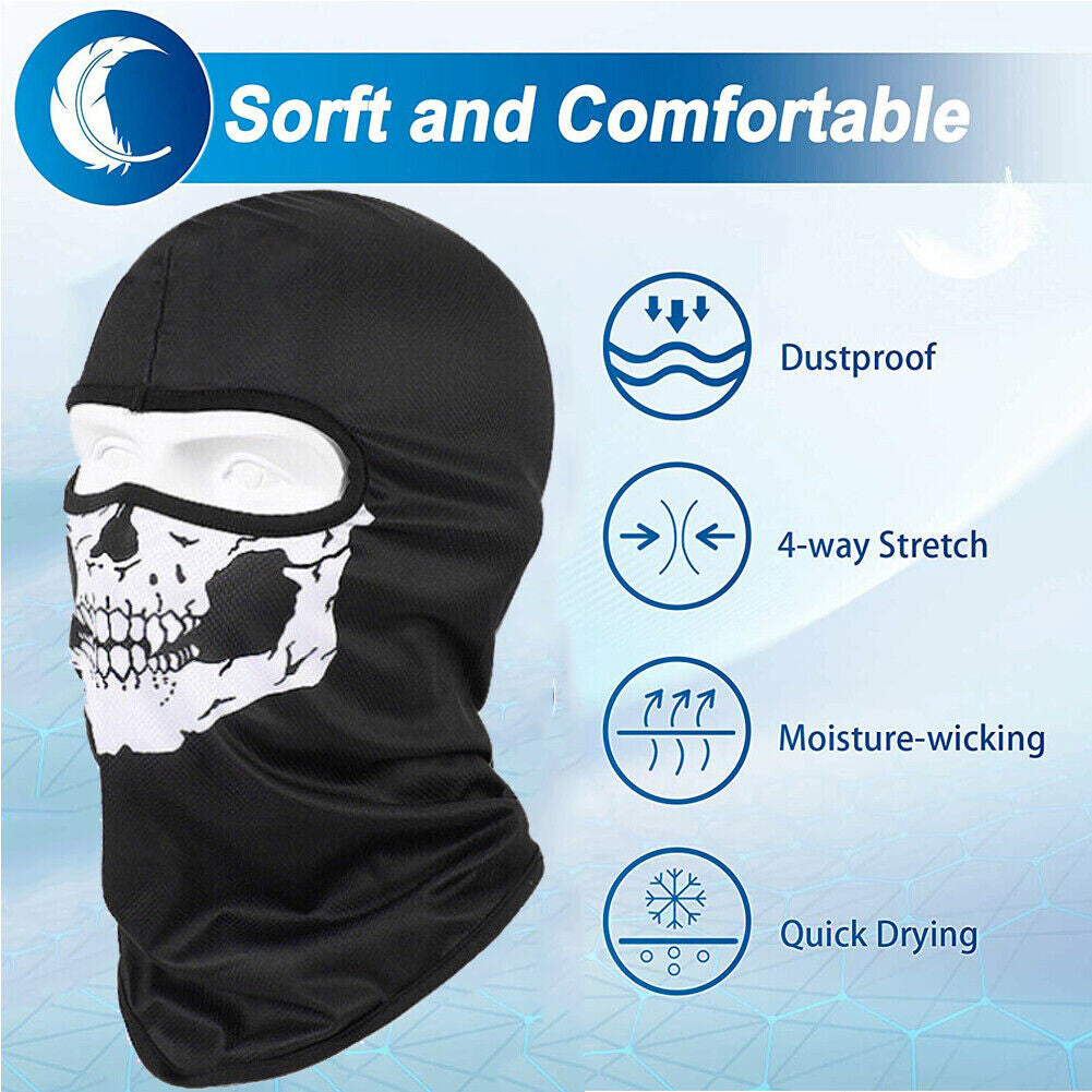 Full Face Mask Balaclava Ghost Skull Windproof Cycling & Tactical Hood