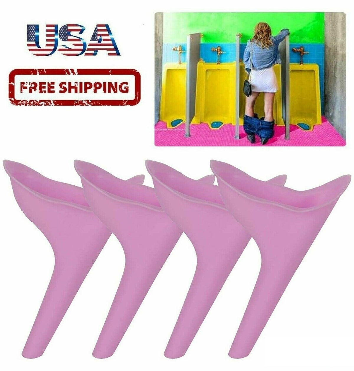 6PCS Portable Female Urinal Funnel for Camping Travel Women Pee Device