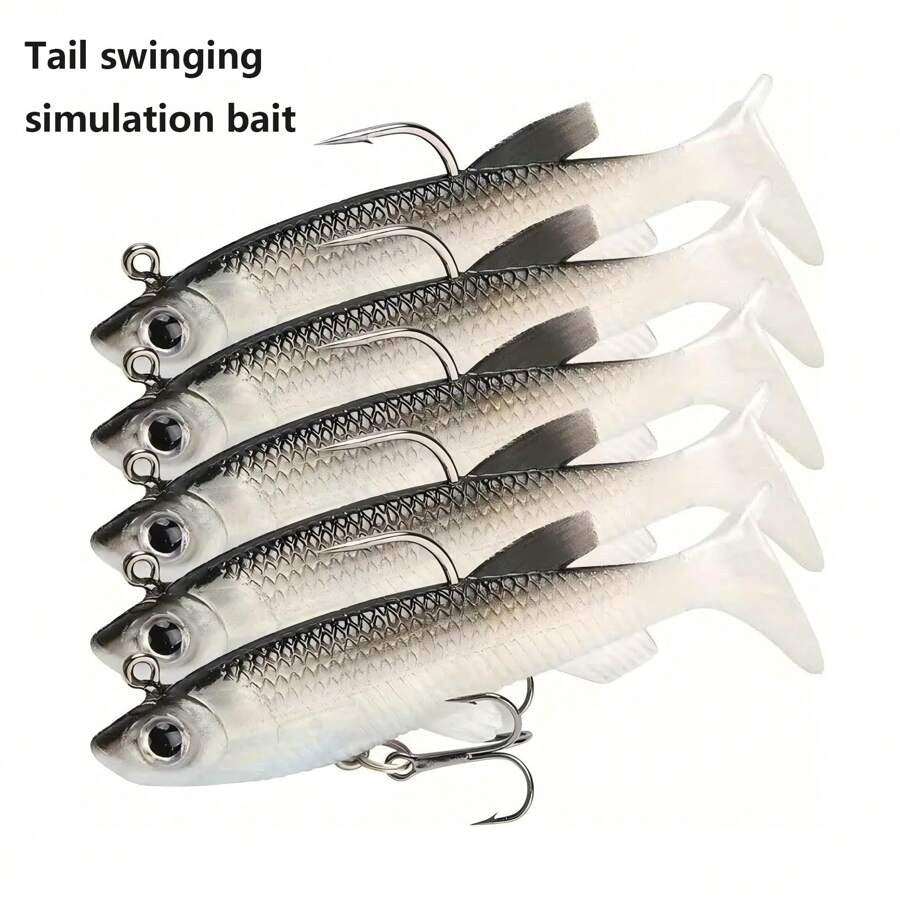 Pre-Rigged Soft Plastic Swimbaits for Freshwater & Saltwater Fishing - Multiple Sizes