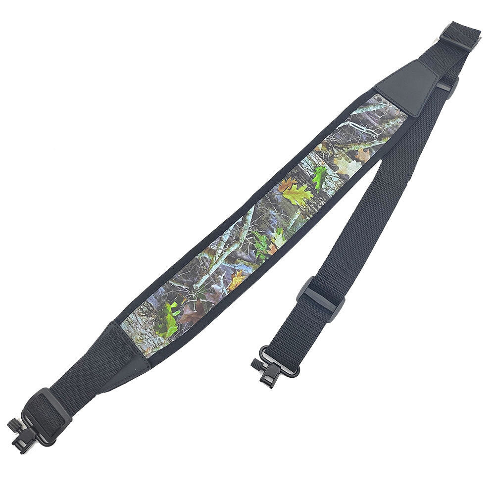 Camouflage Rifle Sling with Neoprene Shoulder Pad and Swivels - Adjustable