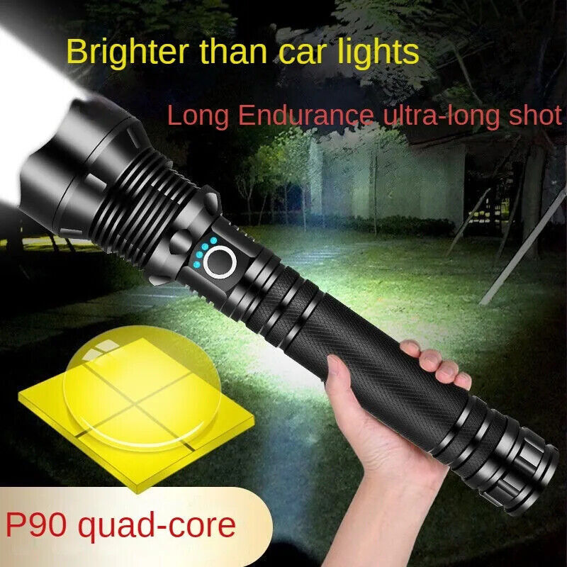Super Bright LED Tactical Flashlight with Rechargeable Work Light - 350 Million Lumens