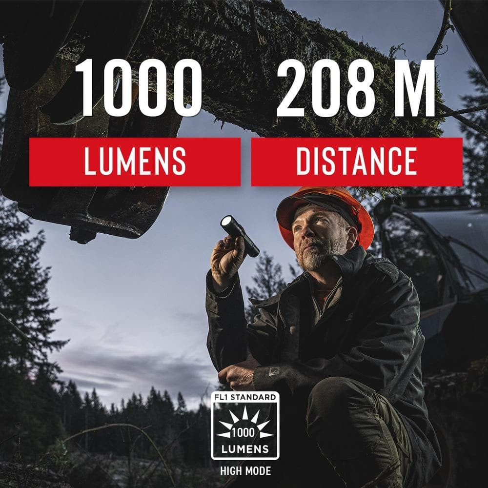 Rechargeable Handheld Flashlight 1000 Lumens with Focus & Water Resistance