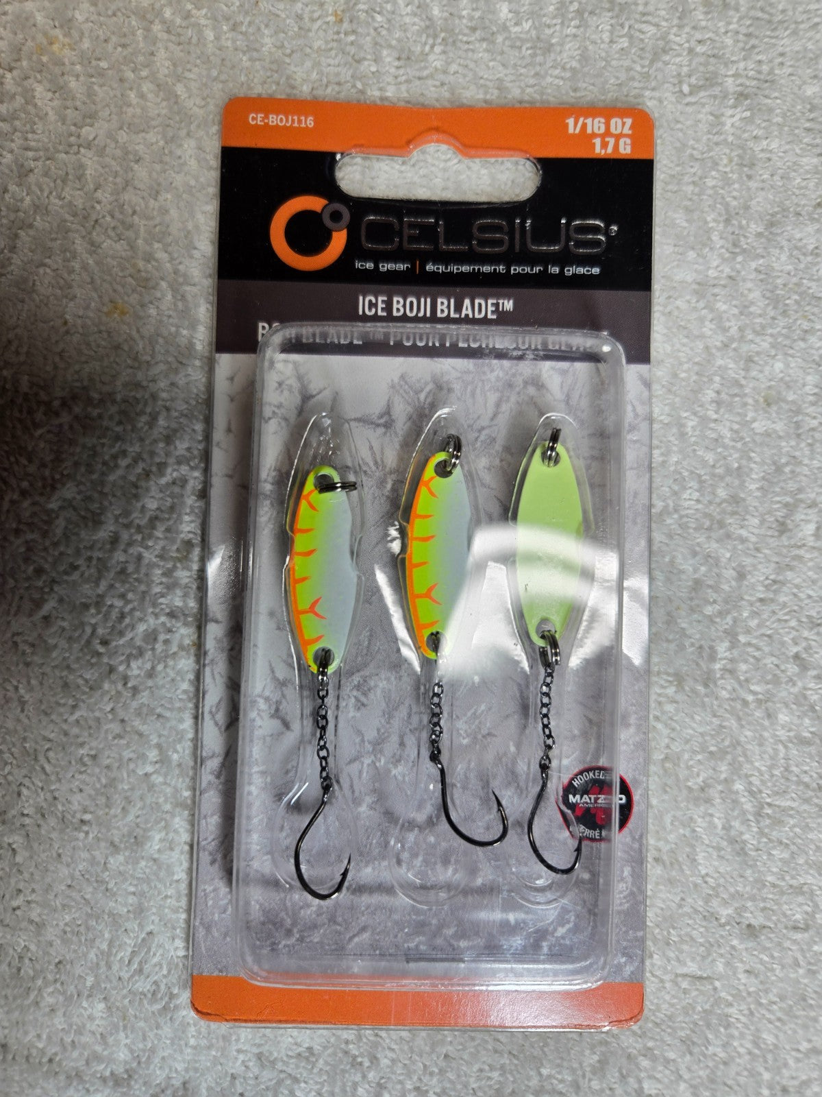 12 Pack Red UV Boji Blade 1/16 oz. Fishing Lures - Celsius CE-BOJ116-RUV