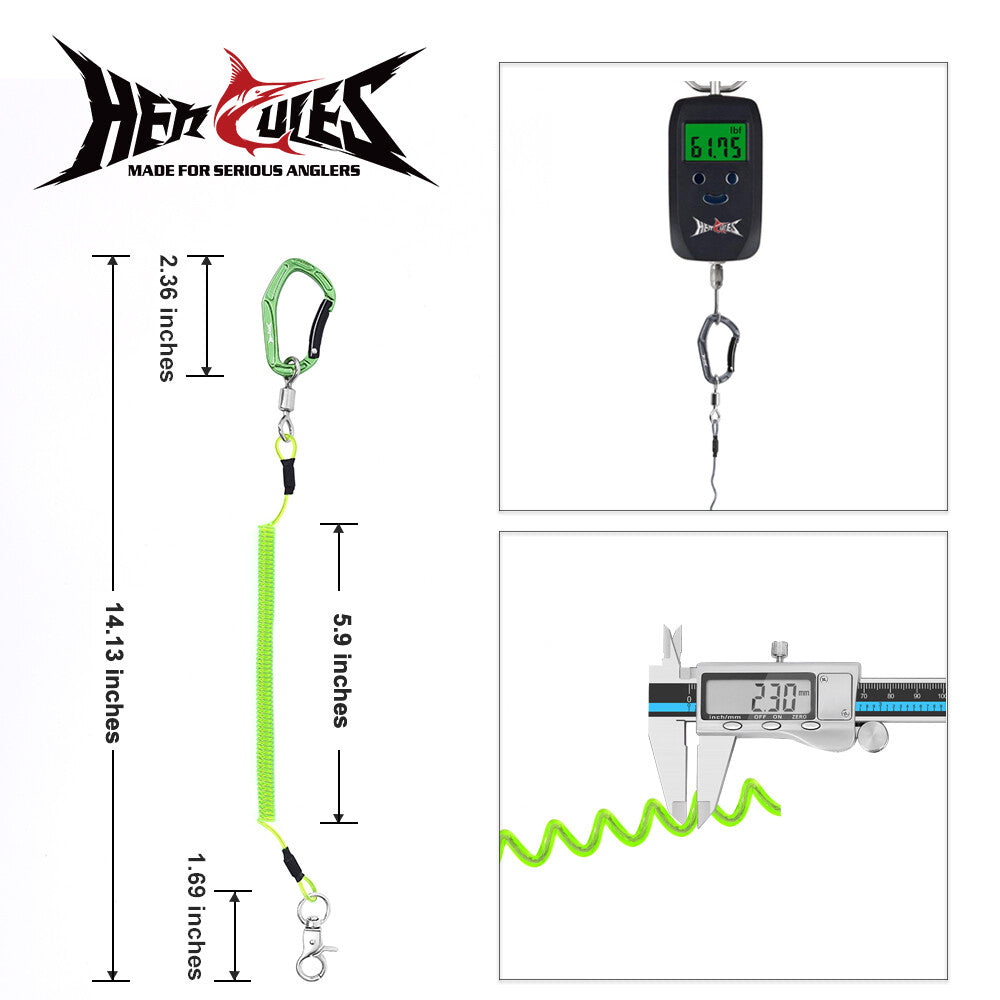 Retractable Fishing Lanyard Coiled Tether for Fishing Gear Safety - 5.9 Inch