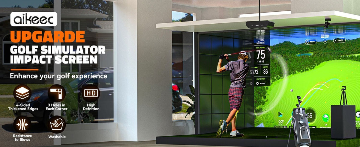Golf Impact Screen 8x10 ft for Home Garage Indoor Practice Durable Impact-Resistant