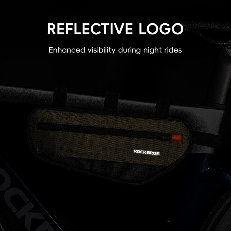 Waterproof Bicycle Frame Triangle Bag 1.7L with Reflective Logo