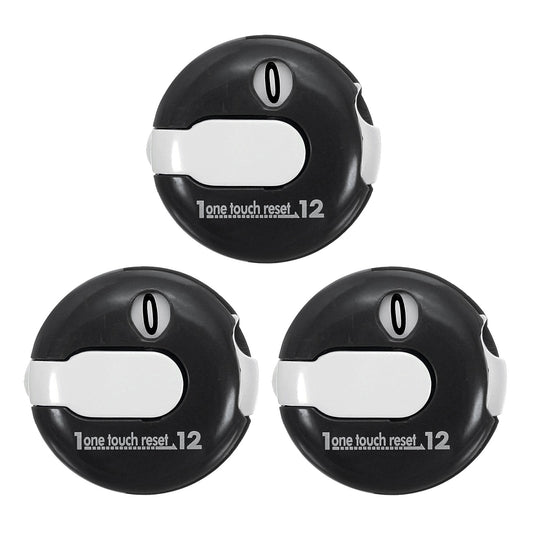 3 Pack Mini Golf Score Counter Clips - Portable Stroke Trackers in Black
